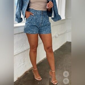 Habitual Denim Floral Pattern Jean Shorts